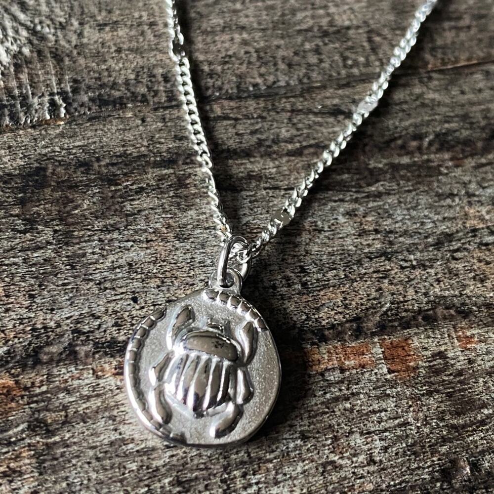 NEW Silver Scarab Beetle Layering Necklace